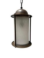 Patinated Brass Arts & Crafts Art Nouveau Lantern, 1900s